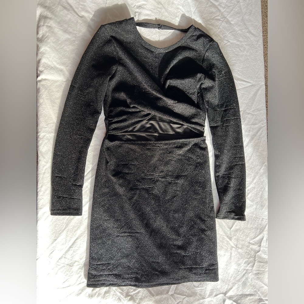 Black mini shimmer dress